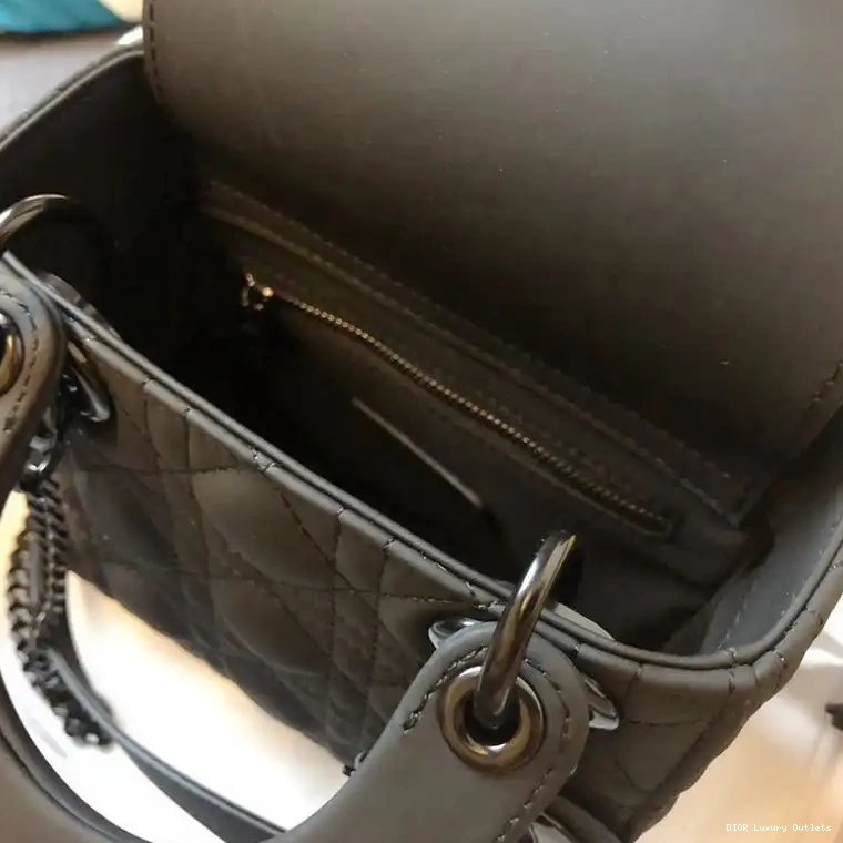 Cheap Dior Bag Calfskin Black Mini Lady Ultramatte 0508 Luxury